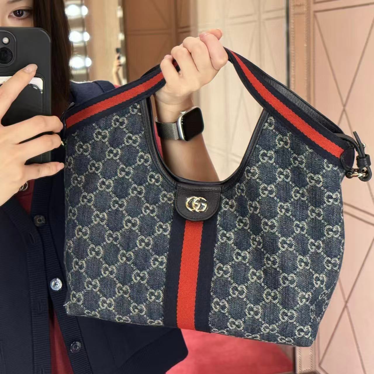 GUCC1 ジャカード アンダーアームバッグ【50％割引+送料無料】