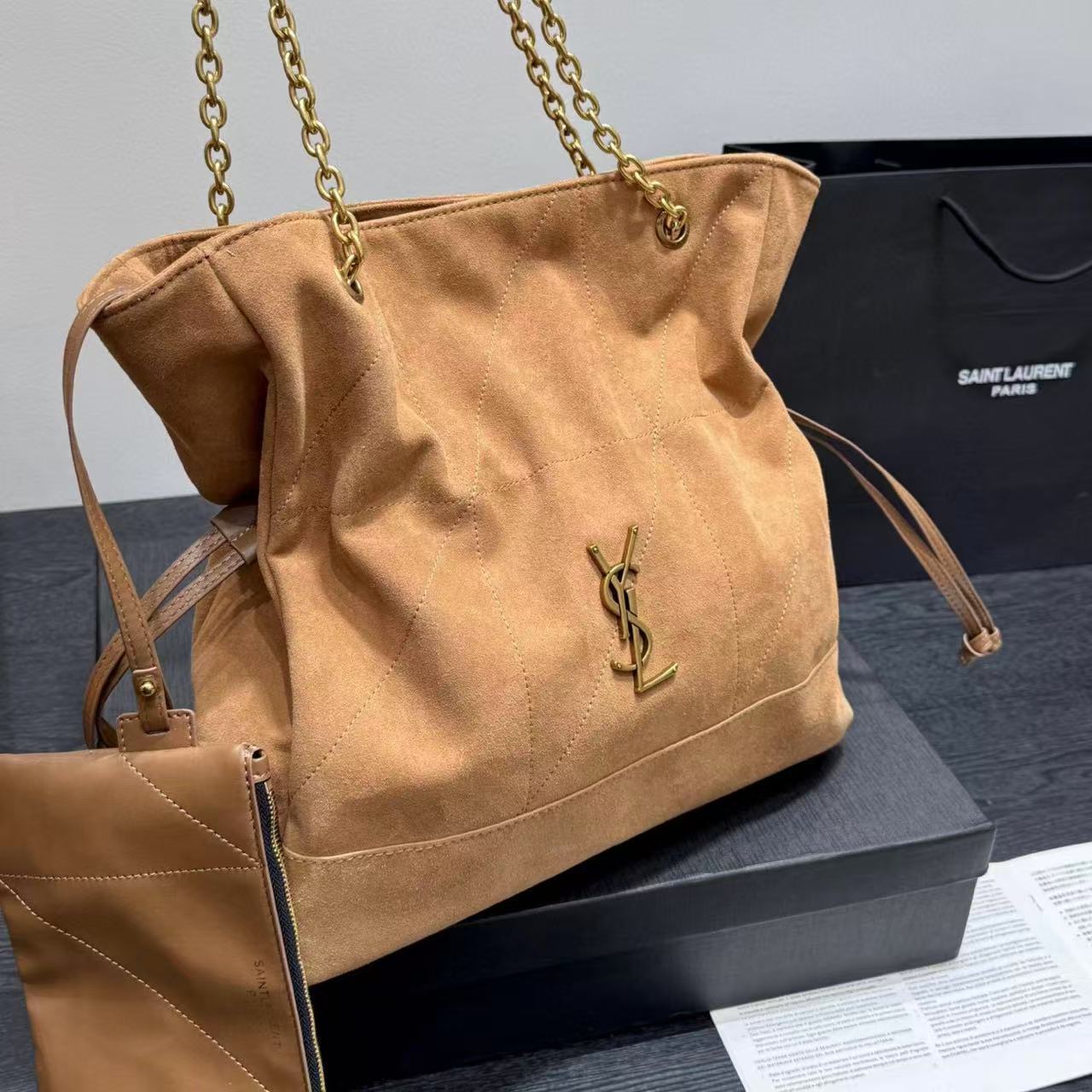 YSL ディアスキン ヌバックレザー チェーンバッグ【50％割引+送料無料】