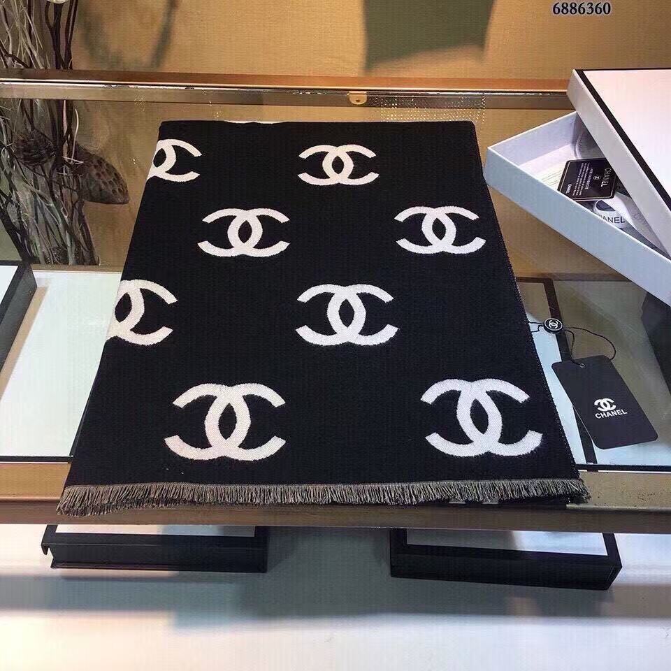 CHANE1 フルダブルCカシミアスカーフ【50％割引+送料無料】