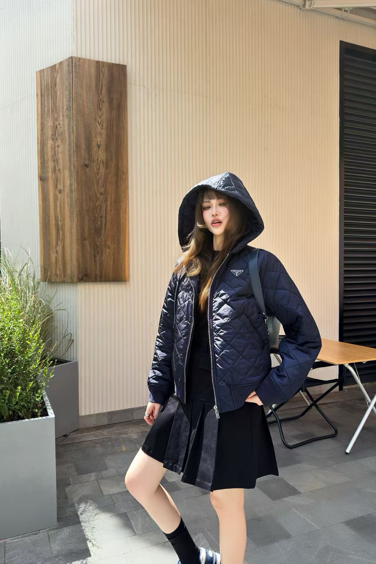 PR4DA トライアングルロゴ チェック柄 フード付きジャケット【50％割引+送料無料】