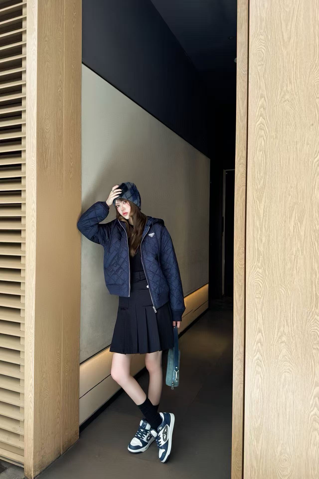 PR4DA トライアングルロゴ チェック柄 フード付きジャケット【50％割引+送料無料】