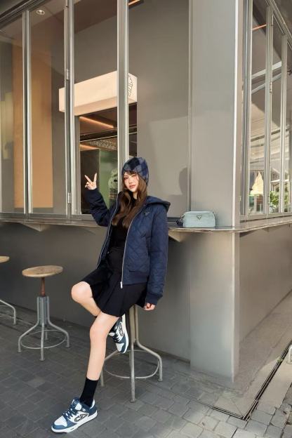 PR4DA トライアングルロゴ チェック柄 フード付きジャケット【50％割引+送料無料】