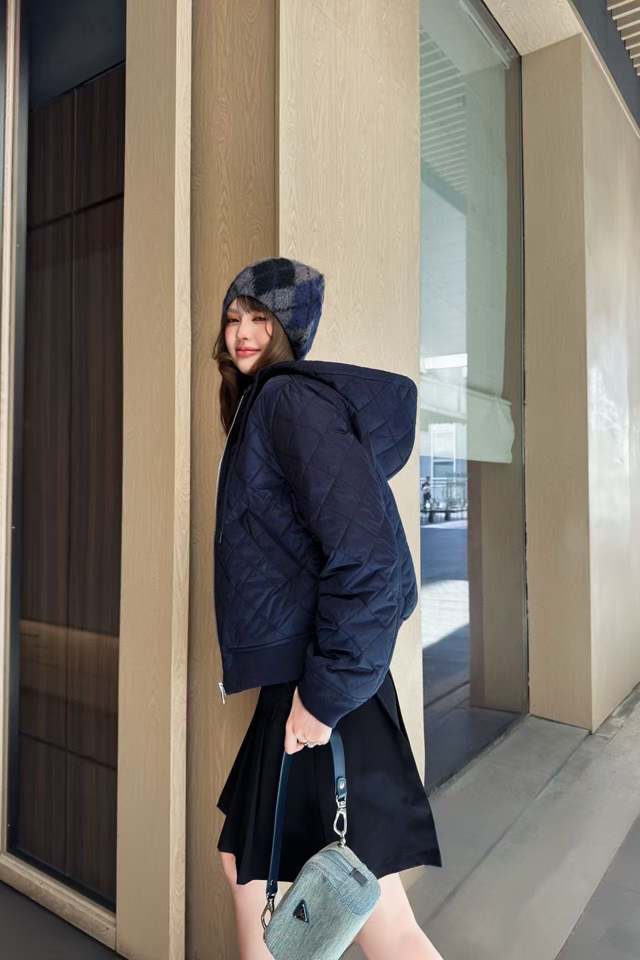 PR4DA トライアングルロゴ チェック柄 フード付きジャケット【50％割引+送料無料】