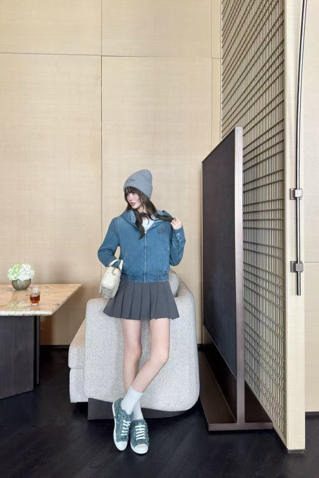 M1UM1U フード付きデニムジャケット【50％割引+送料無料】