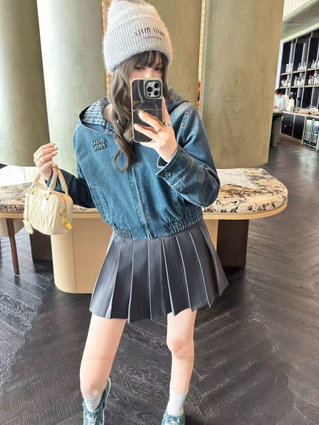 M1UM1U フード付きデニムジャケット【50％割引+送料無料】