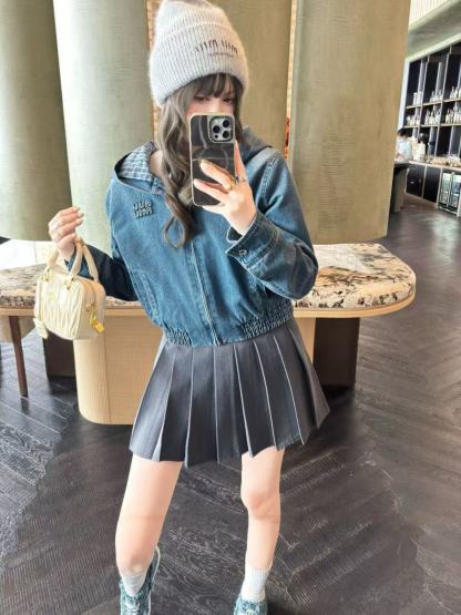 M1UM1U フード付きデニムジャケット【50％割引+送料無料】