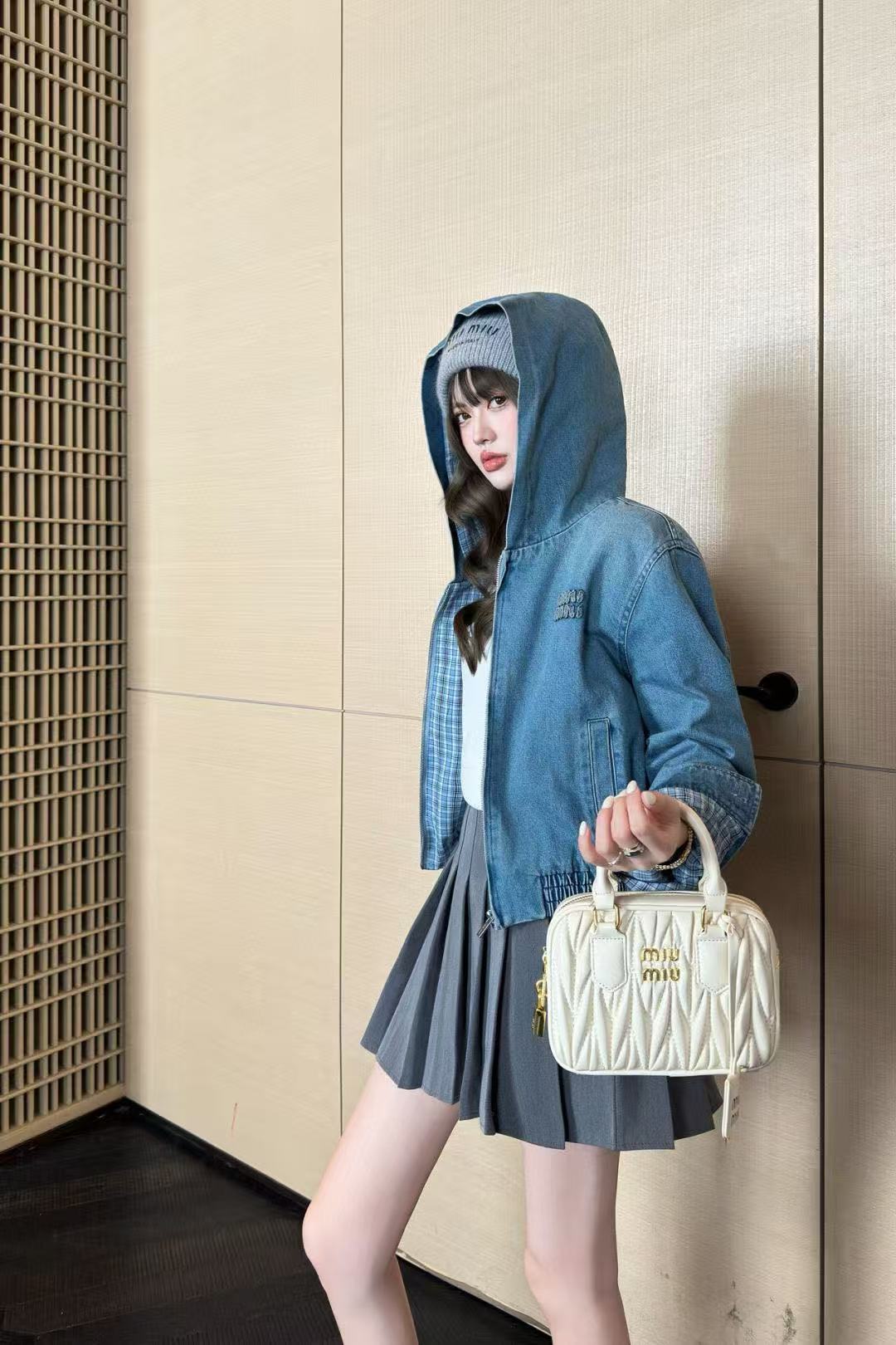 M1UM1U フード付きデニムジャケット【50％割引+送料無料】