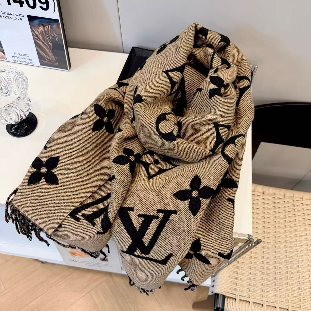 LV 両面ウールスカーフ【50％割引+送料無料】