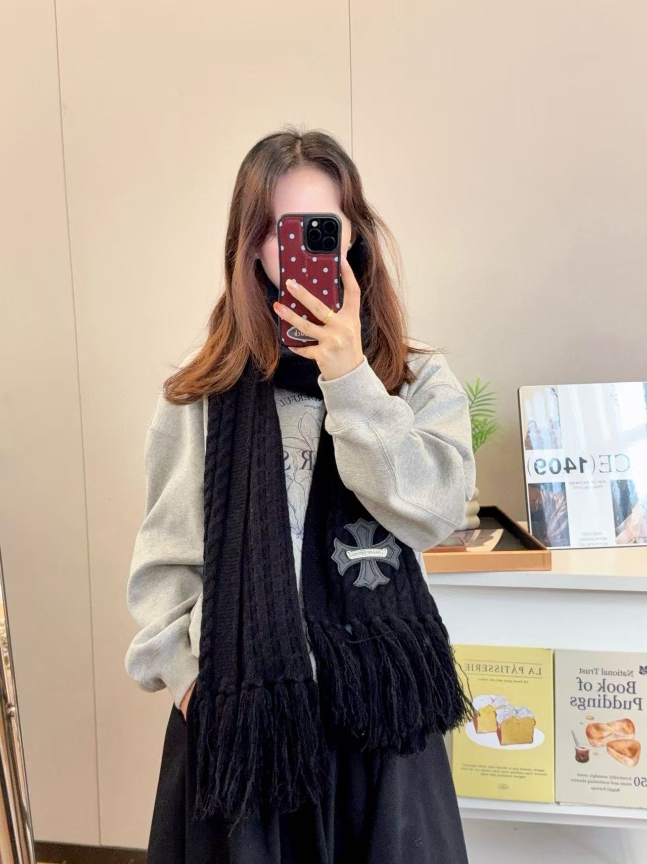 Chr0me Heartsフリンジ付きカシミアスカーフ【50％割引+送料無料】