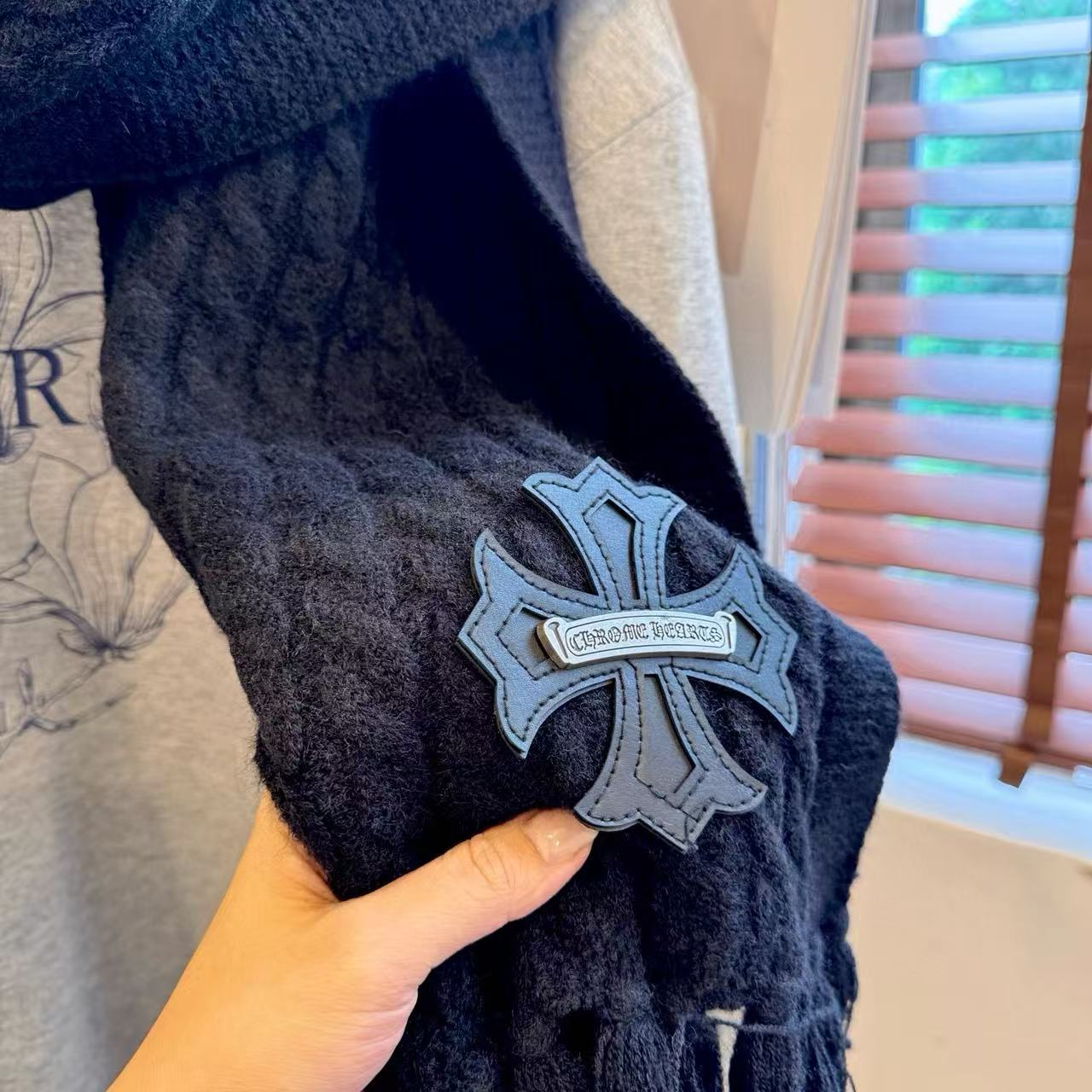 Chr0me Heartsフリンジ付きカシミアスカーフ【50％割引+送料無料】