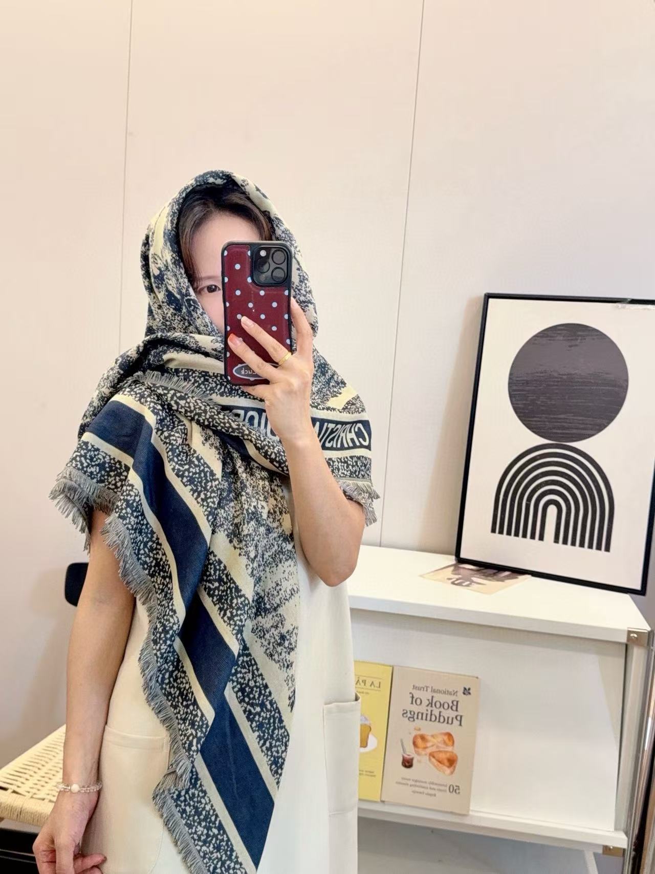 DI0R アニマルジャカードロゴウールスカーフ【50％割引+送料無料】