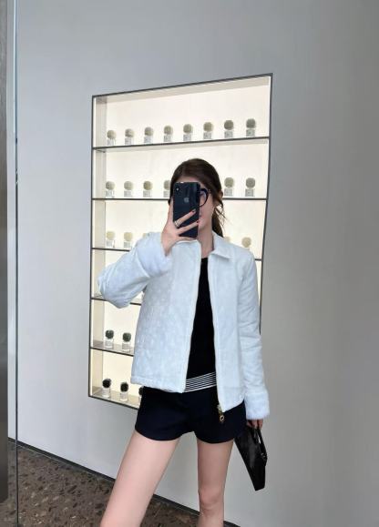 LVプリント ジッパー付きコットンジャケット【50％割引+送料無料】