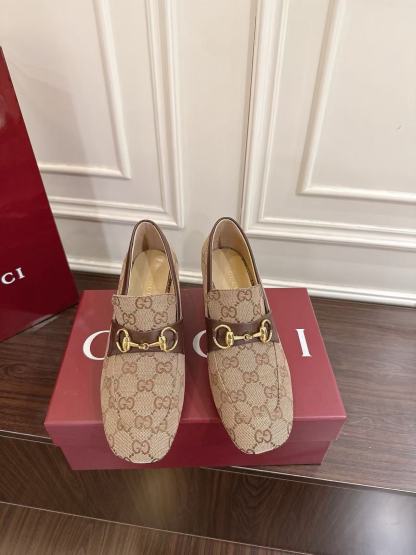 GUCC1 高品質ジャカードローヒールシューズ【50％割引+送料無料】