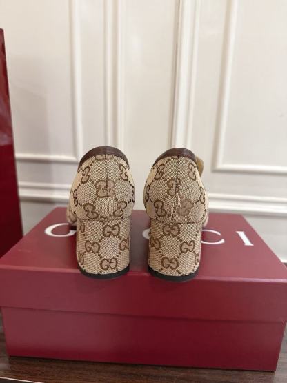 GUCC1 高品質ジャカードローヒールシューズ【50％割引+送料無料】