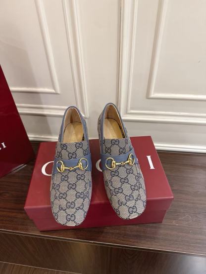 GUCC1 高品質ジャカードローヒールシューズ【50％割引+送料無料】