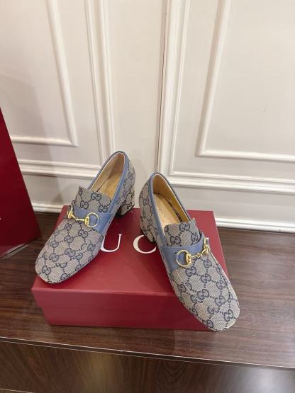 GUCC1 高品質ジャカードローヒールシューズ【50％割引+送料無料】