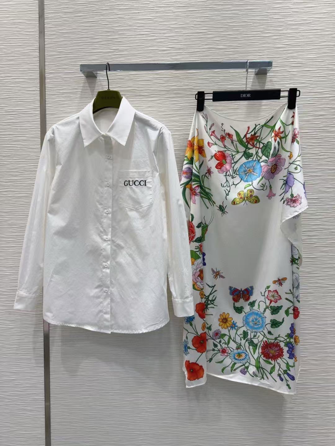 GUCC1 シルクスカーフシャツ【50％割引+送料無料】