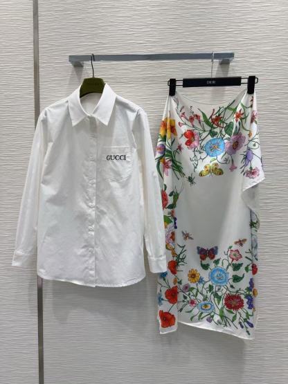 GUCC1 シルクスカーフシャツ【50％割引+送料無料】