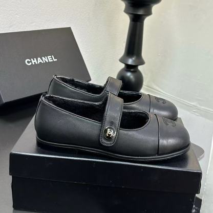 CHANE 1 ダブルC ラウンドトゥ フラットシューズ【50％割引+送料無料】