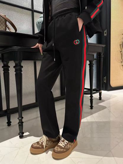 GUCC1 刺繍ロゴ フード付き カジュアル ジャケット + パンツ ツーピース セット【50％割引+送料無料】