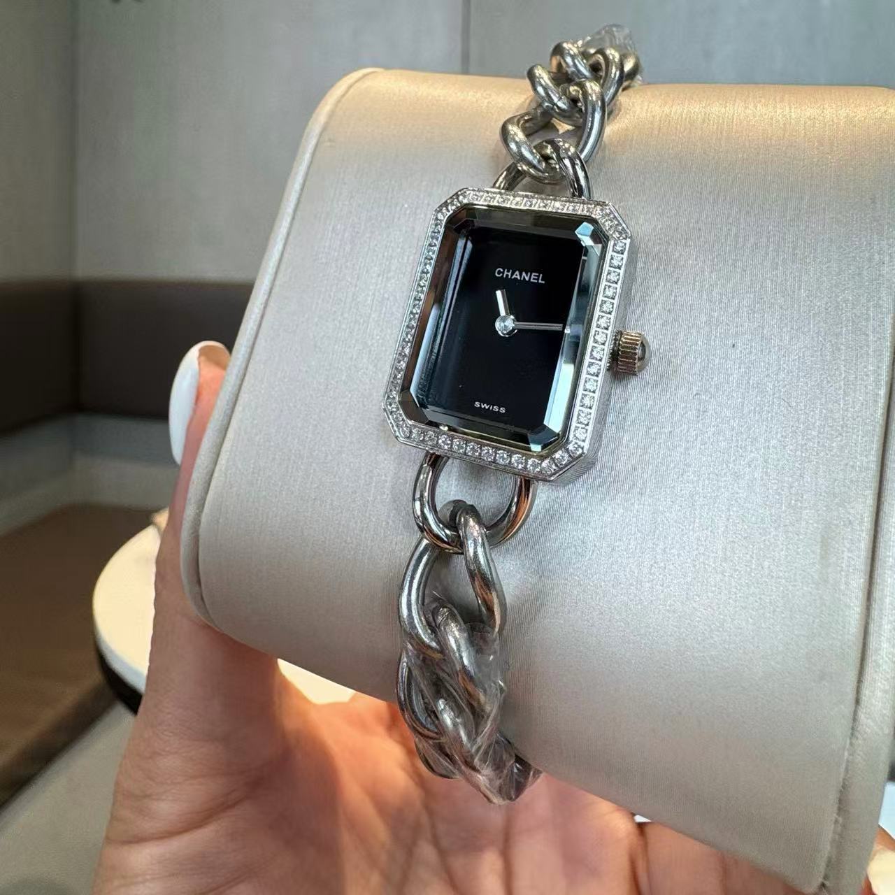 CHANE1 チェーン レクタンギュラー ダイヤモンド ウォッチ【50％割引+送料無料】