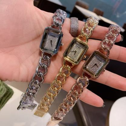 CHANE1 ダイヤモンドチェーンストラップ レディースウォッチ【50％割引+送料無料】