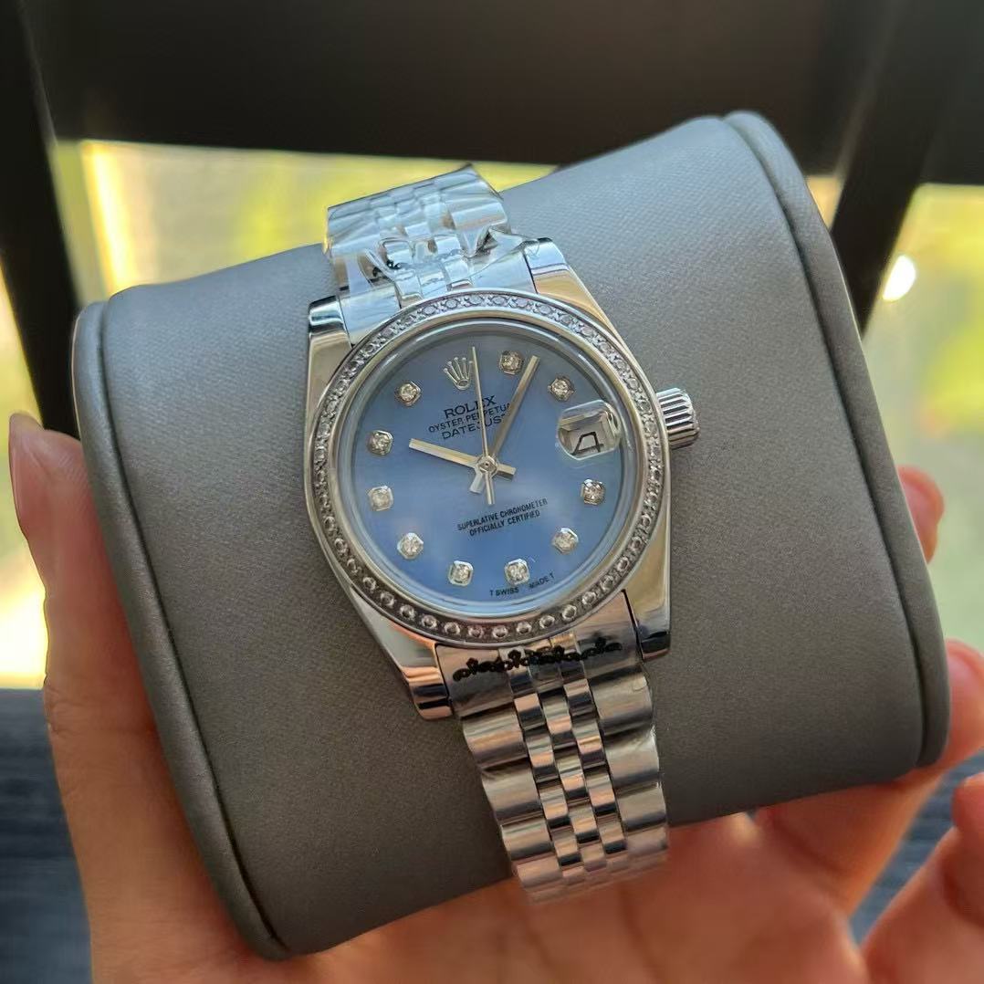 R0LEX ダイヤモンドスタッズ スチールストラップ レディースウォッチ【50％割引+送料無料】