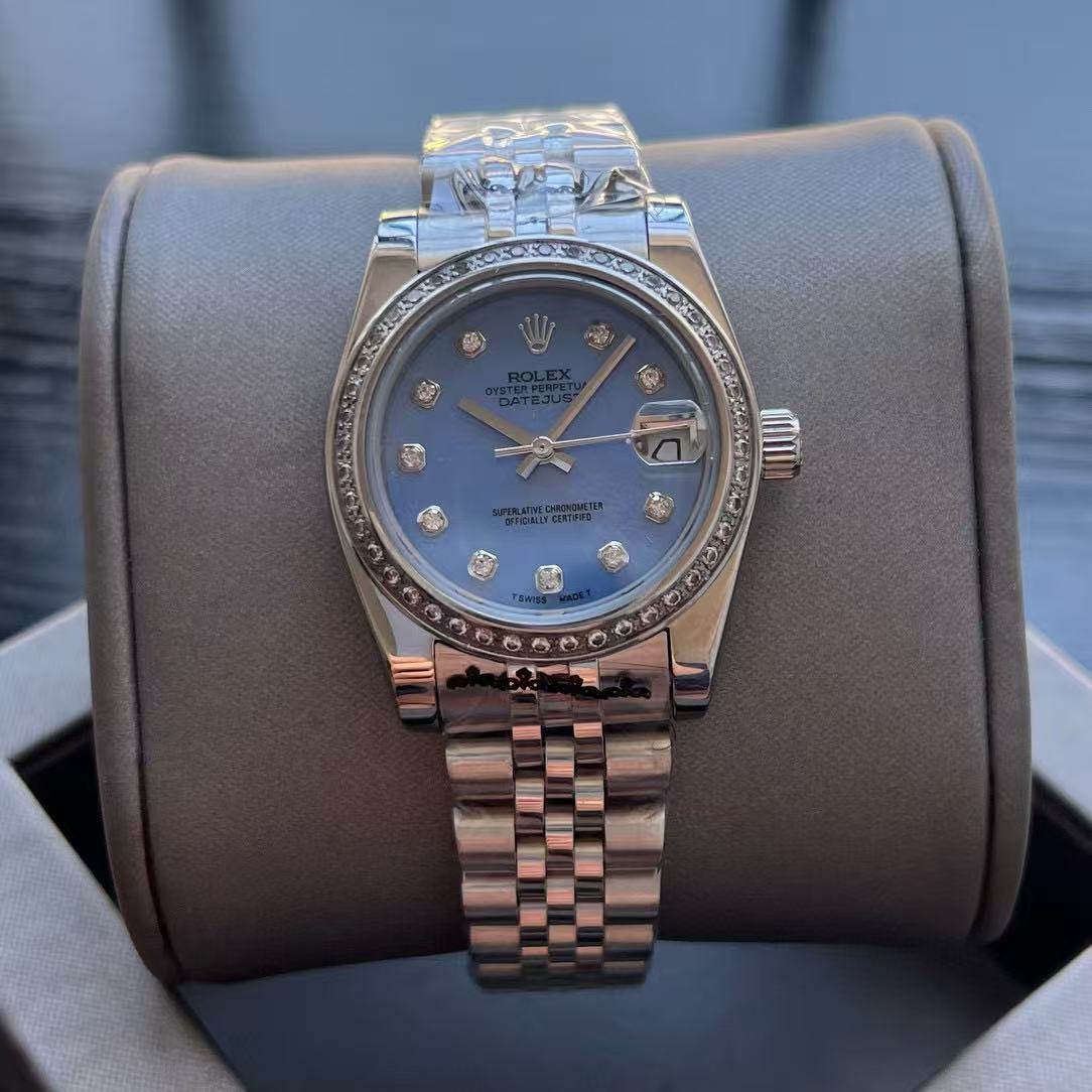 R0LEX ダイヤモンドスタッズ スチールストラップ レディースウォッチ【50％割引+送料無料】