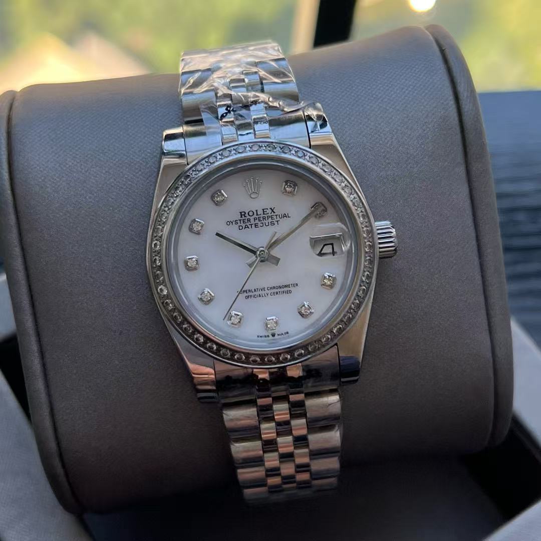 R0LEX ダイヤモンドスタッズ スチールストラップ レディースウォッチ【50％割引+送料無料】