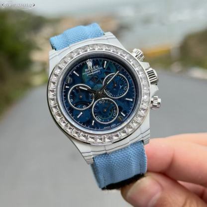 R0LEX グレイシャーブルー＆ホワイトダイヤモンド メンズウォッチ【50％割引+送料無料】