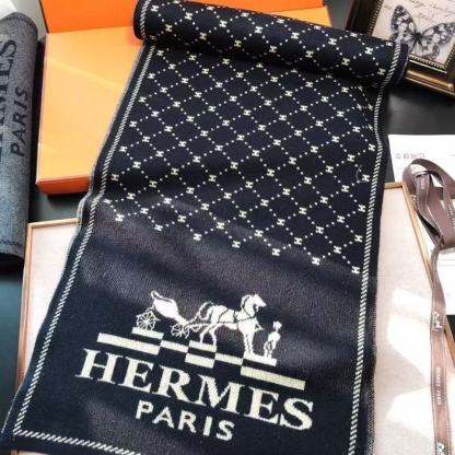 HERME5 チェック柄カシミアスカーフ【50％割引+送料無料】