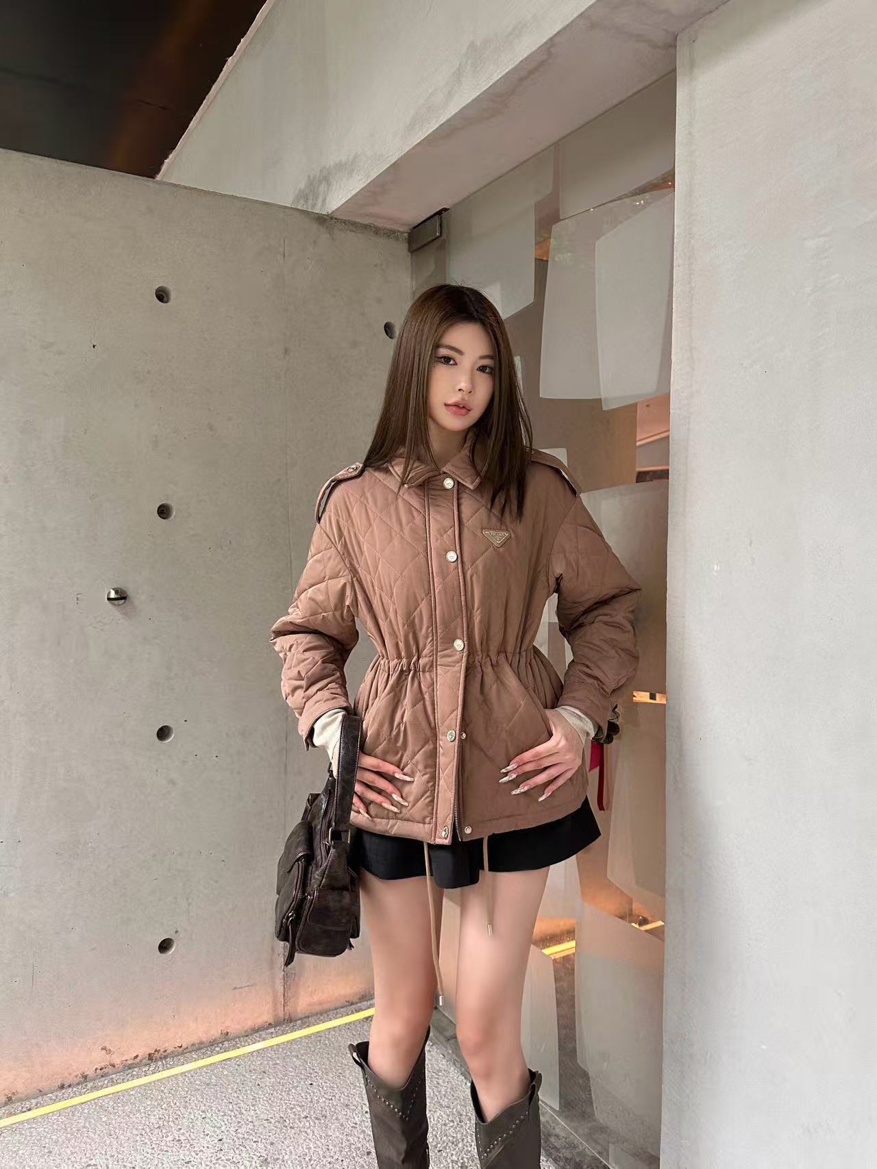 PR4DA チェック柄ドローストリングコットンジャケット【50％割引+送料無料】