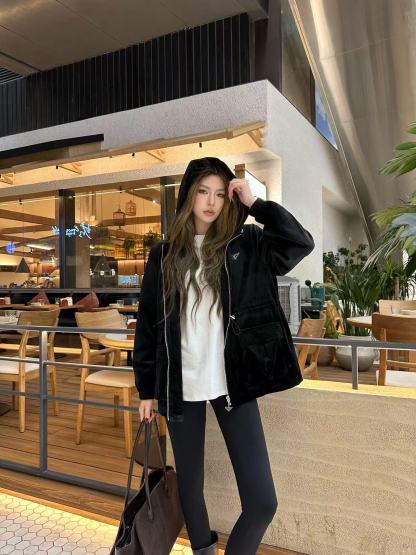 PR4DA 高品質シルクベルベットフード付きジャケット【50％割引+送料無料】