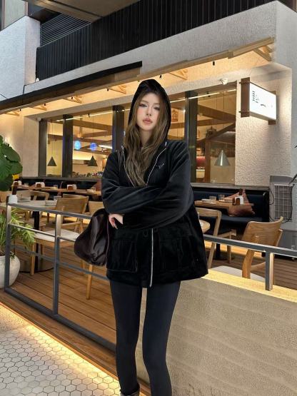 PR4DA 高品質シルクベルベットフード付きジャケット【50％割引+送料無料】