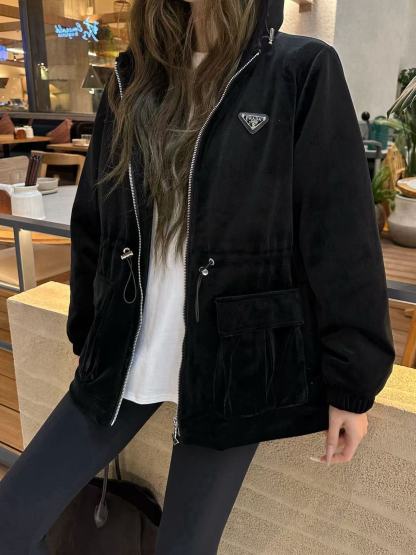 PR4DA 高品質シルクベルベットフード付きジャケット【50％割引+送料無料】