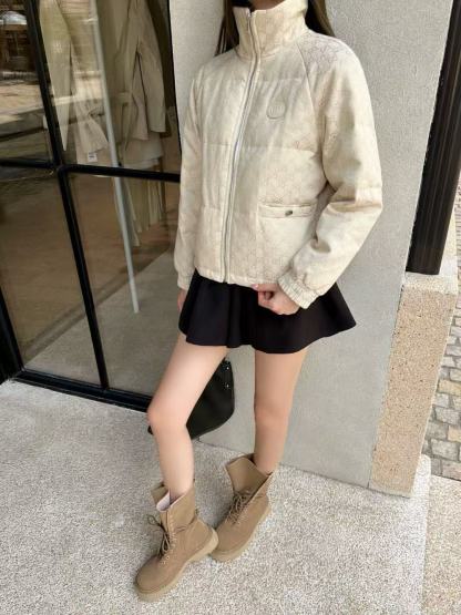 GUCC1 スタンドカラー ジャカード ダウンジャケット【50％割引+送料無料】