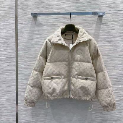 GUCC1 スタンドカラー ジャカード ダウンジャケット【50％割引+送料無料】