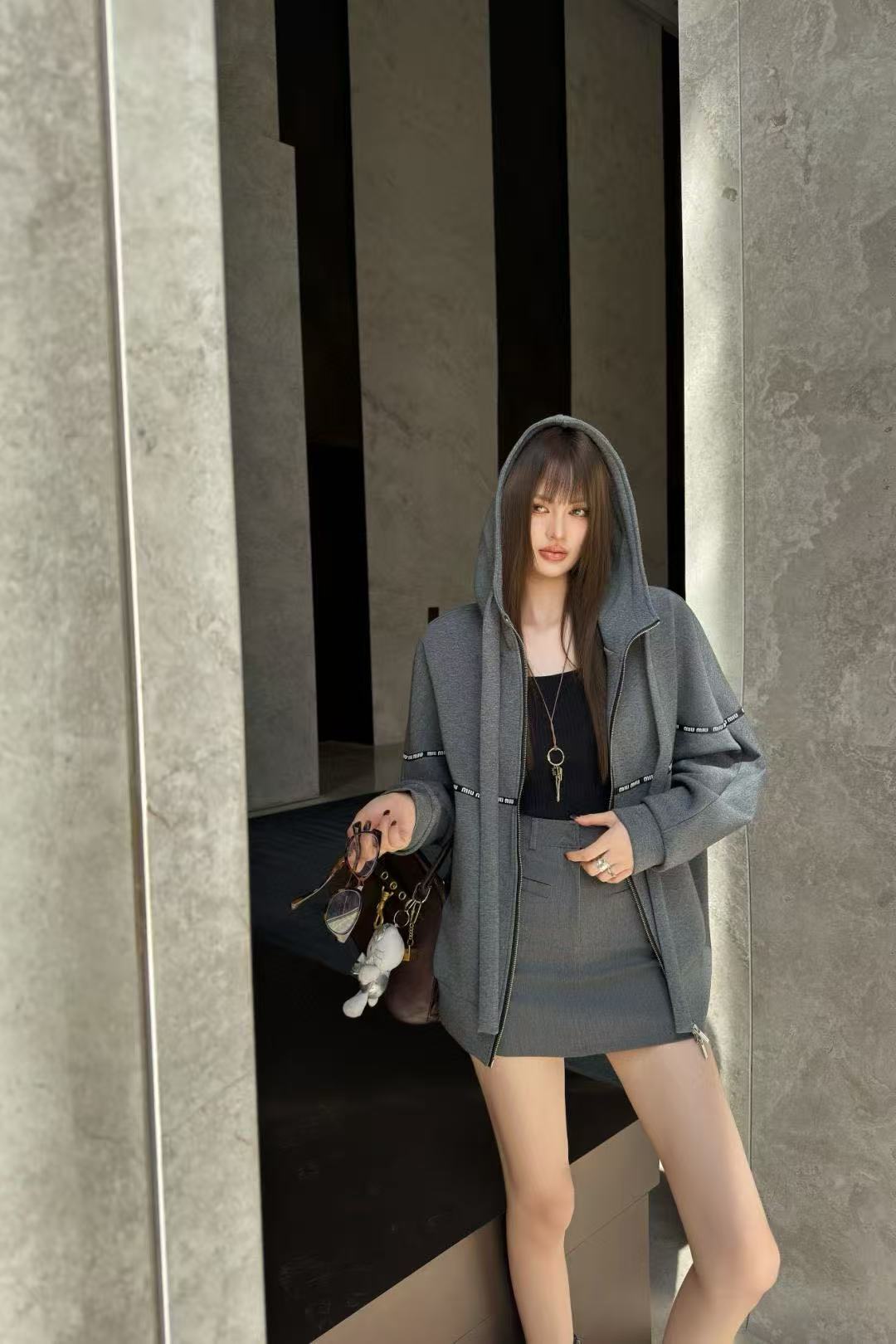 M1UM1U フード付きジッパーカジュアルジャケット【50％割引+送料無料】