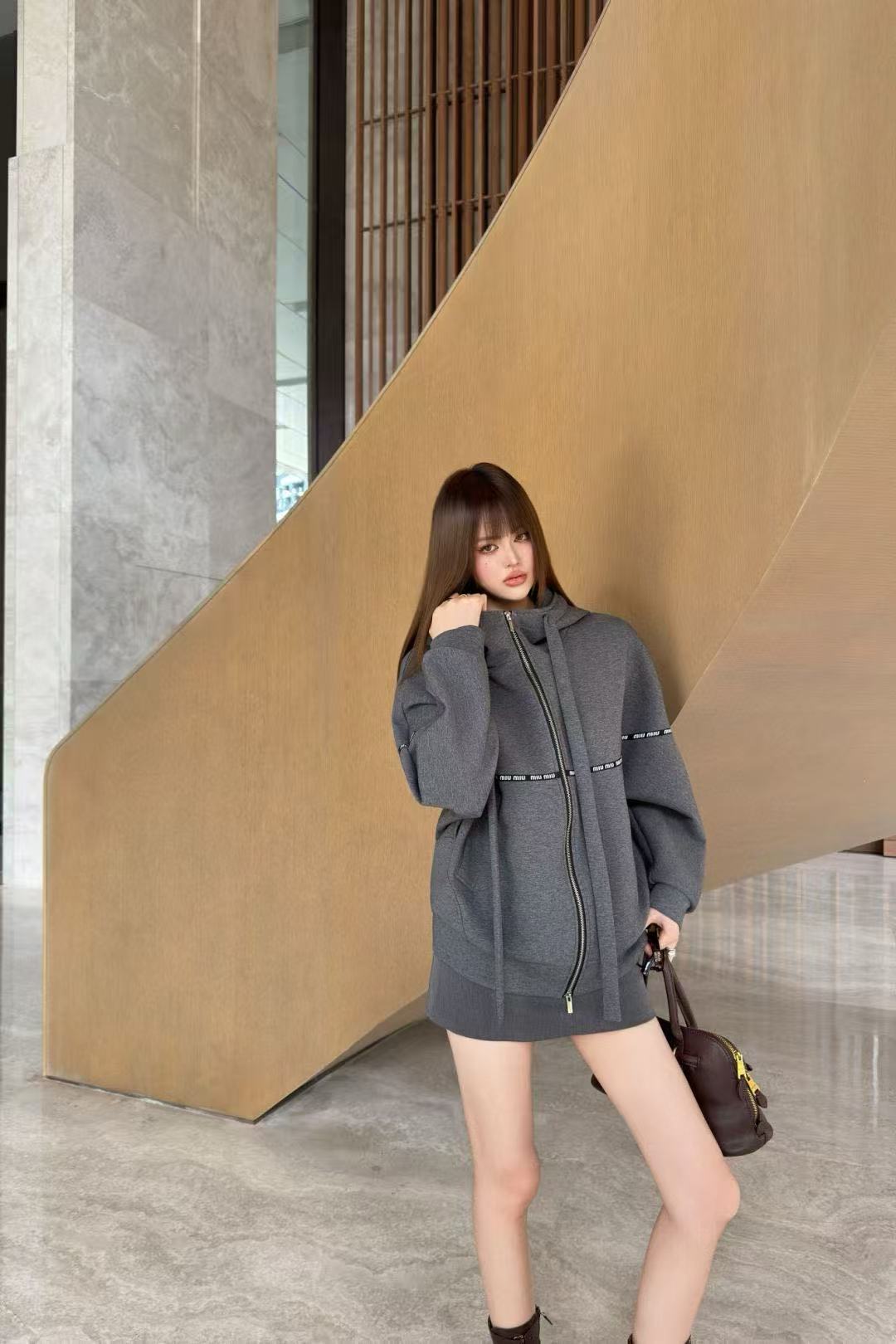 M1UM1U フード付きジッパーカジュアルジャケット【50％割引+送料無料】