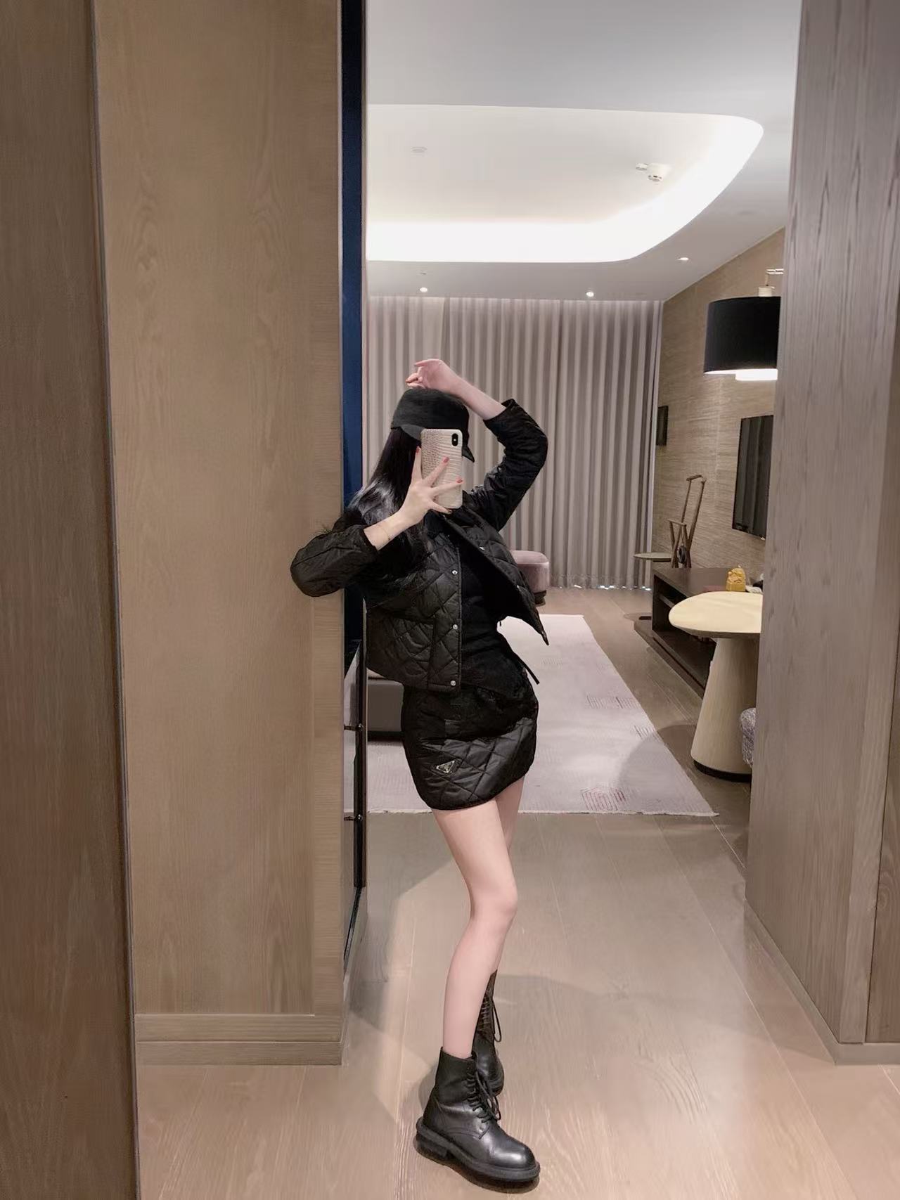 PR4DA チェック柄ジャケット+スカートのツーピーススーツ【50％割引+送料無料】