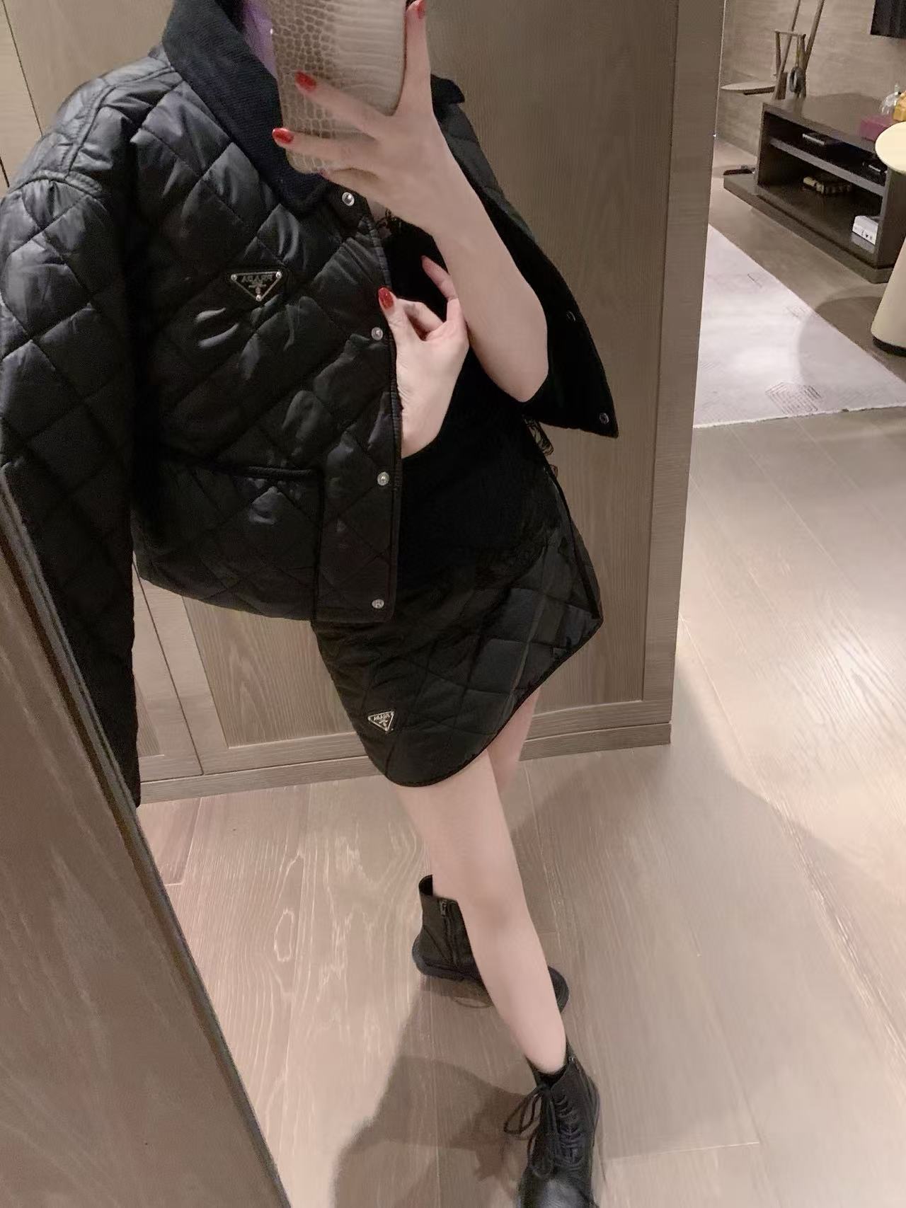 PR4DA チェック柄ジャケット+スカートのツーピーススーツ【50％割引+送料無料】