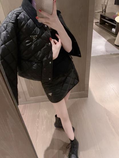 PR4DA チェック柄ジャケット+スカートのツーピーススーツ【50％割引+送料無料】