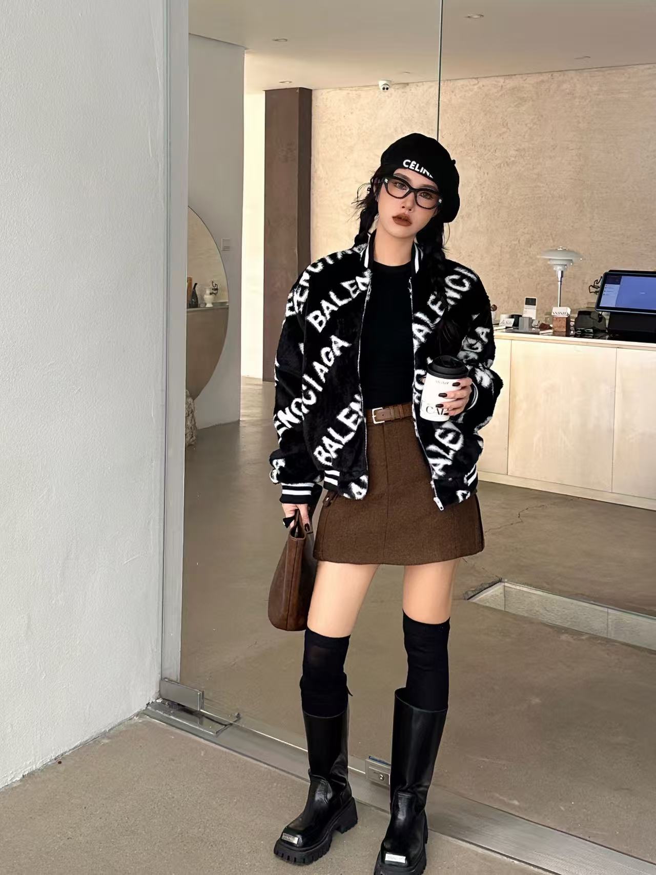 BALENC1AG ラムウール レタード シックコート【50％割引+送料無料】