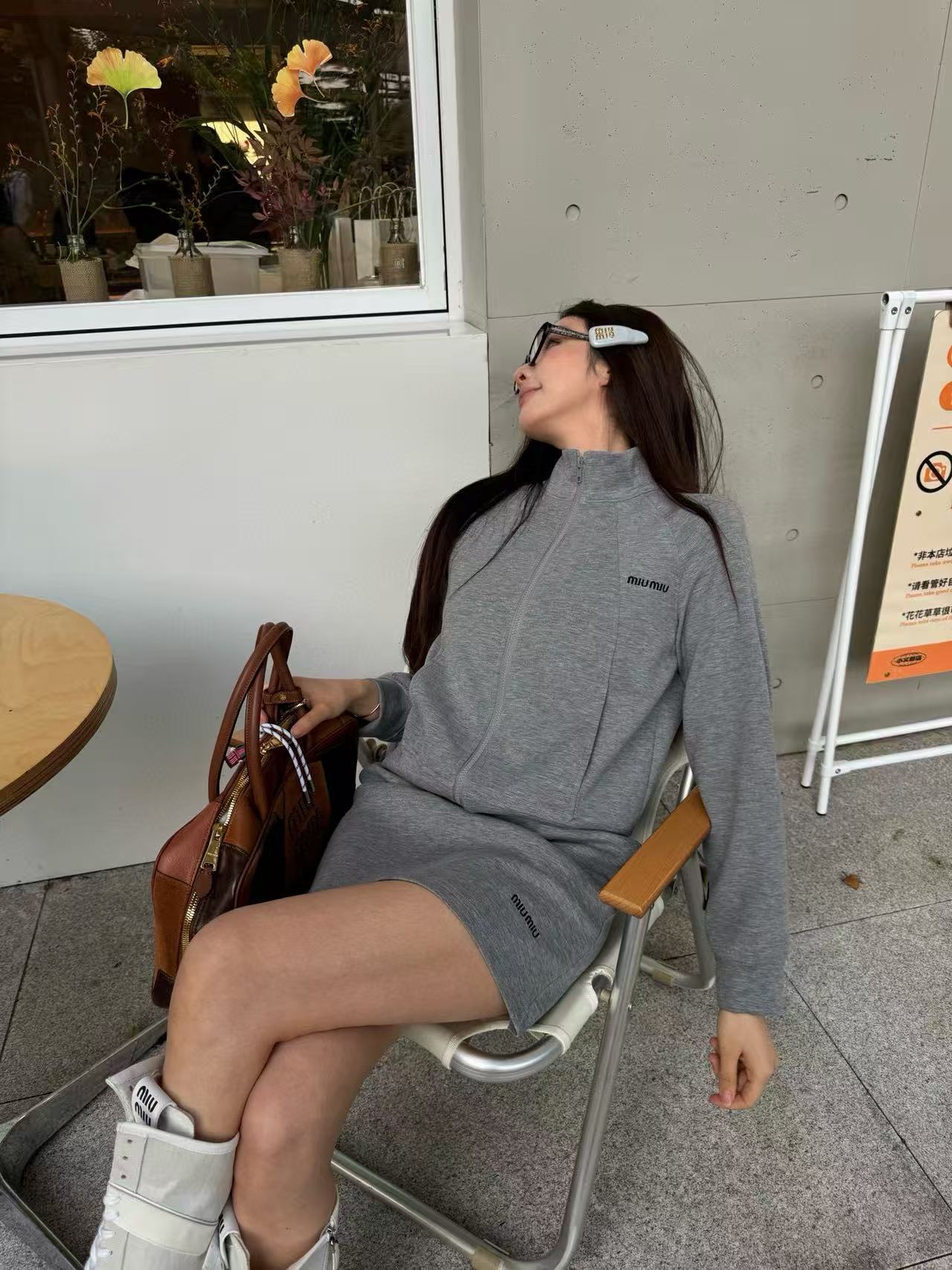 M1UM1U 高品質ジッパージャケット+スカート ツーピースセット【50％割引+送料無料】