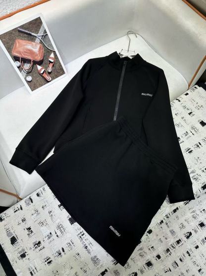 M1UM1U 高品質ジッパージャケット+スカート ツーピースセット【50％割引+送料無料】