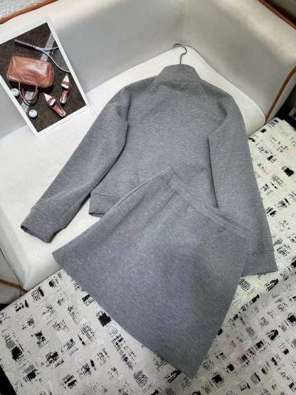 M1UM1U 高品質ジッパージャケット+スカート ツーピースセット【50％割引+送料無料】