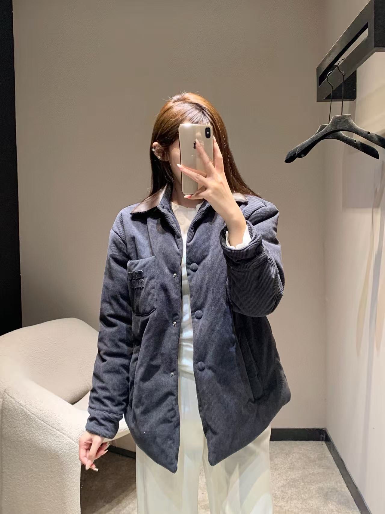 M1UM1U コーデュロイ コットン裏地 襟付きジャケット【50％割引+送料無料】