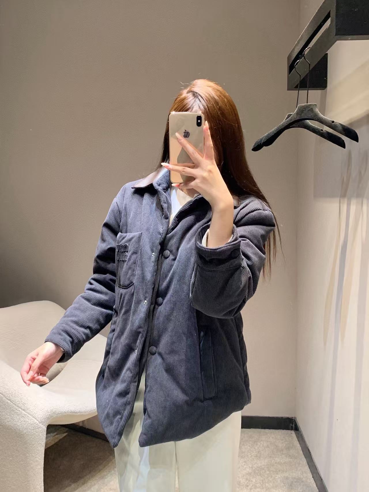 M1UM1U コーデュロイ コットン裏地 襟付きジャケット【50％割引+送料無料】