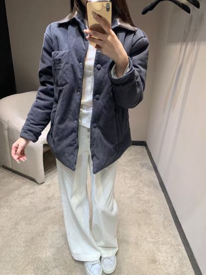 M1UM1U コーデュロイ コットン裏地 襟付きジャケット【50％割引+送料無料】