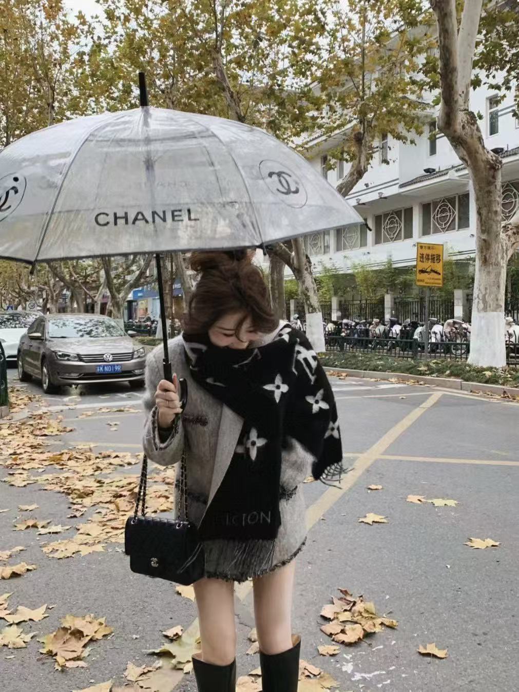 LV 秋冬 プリント タッセル カシミアスカーフ【50％割引+送料無料】